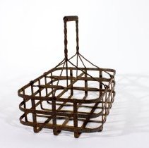 6 compartment metal milk bottle carrier -  Side